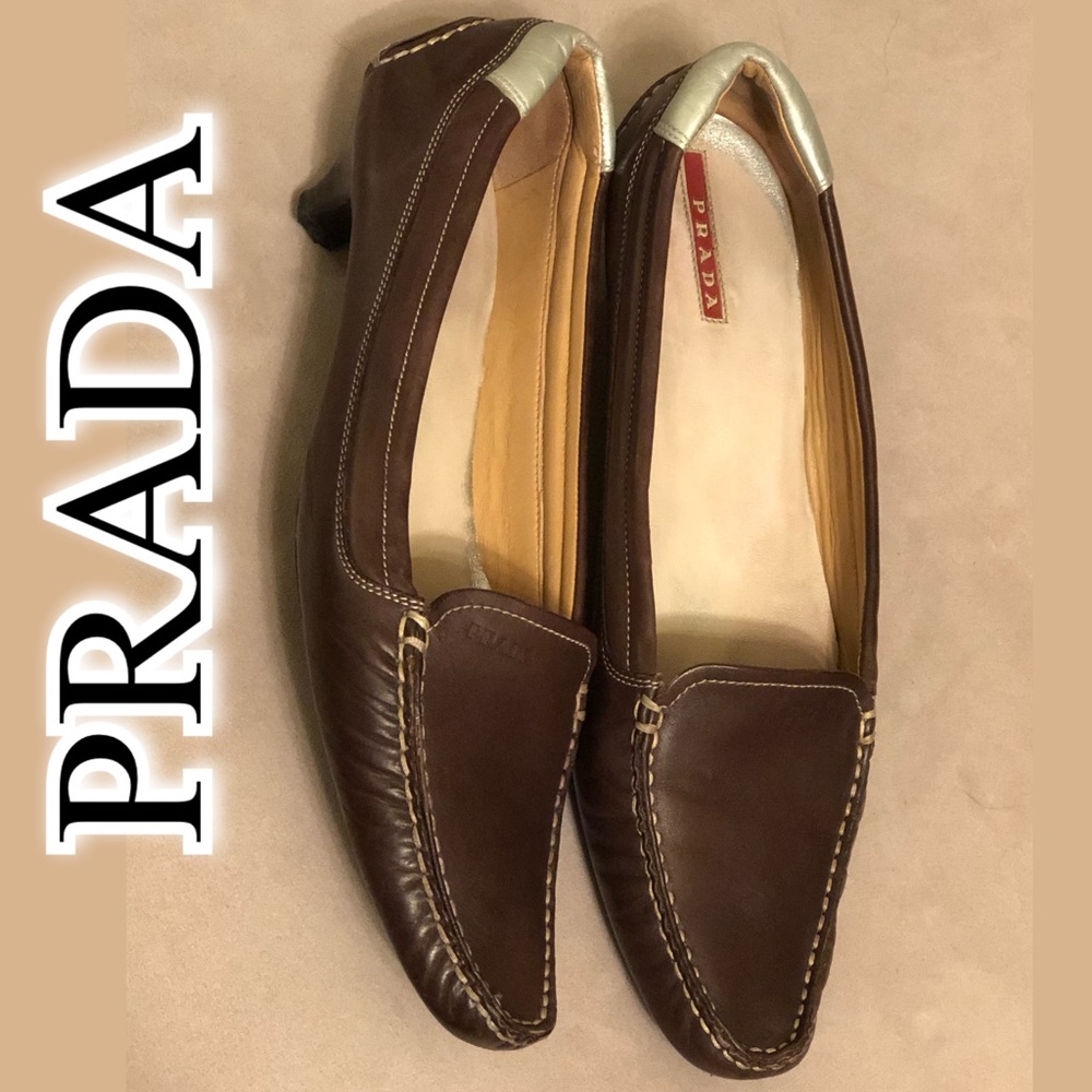 Prada Italian Leather Kitten Pumps